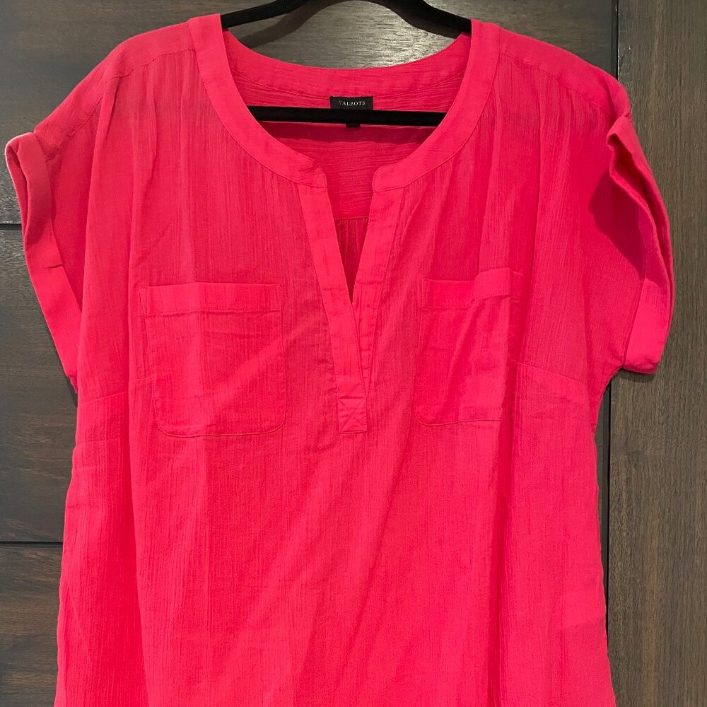 Lightweight Gauzy Hot Pink Blouse